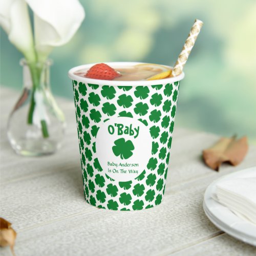 OBaby St Patricks Day Baby Shower Paper Cups