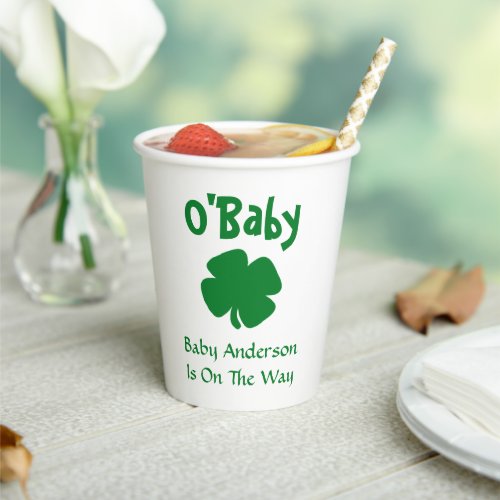 OBaby St Patricks Day Baby Shower Paper Cups