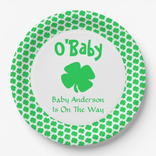 OBaby St Patricks Day Baby Shower Paper Plates