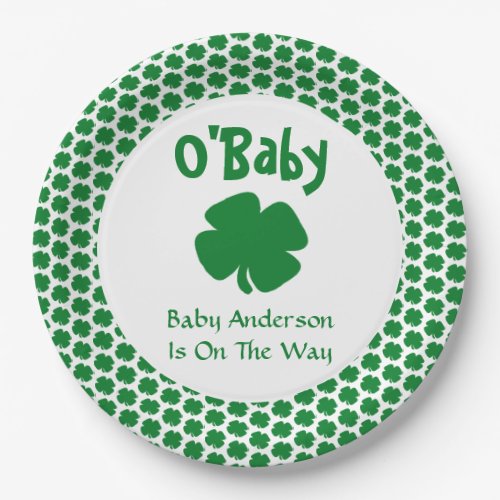 OBaby St Patricks Day Baby Shower Paper Plates
