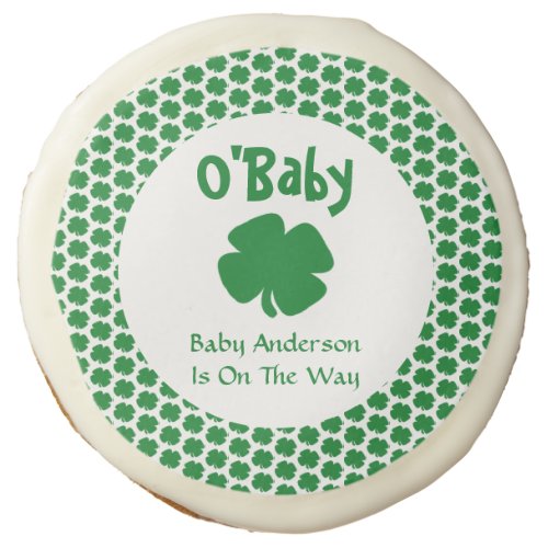 OBaby St Patricks Day Baby Shower Sugar Cookie