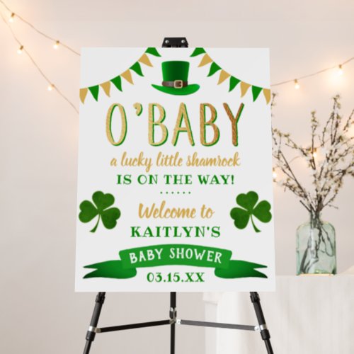 OBaby St Patricks Day Baby Shower Welcome Foam Board