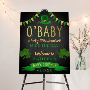O'Baby St. Patrick's Day Baby Shower Welcome Foam Board