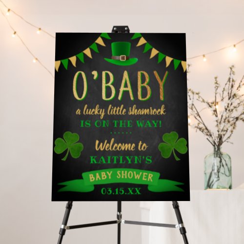 OBaby St Patricks Day Baby Shower Welcome Foam Board