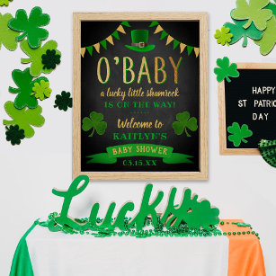 O'Baby St. Patrick's Day Baby Shower Welcome Poster
