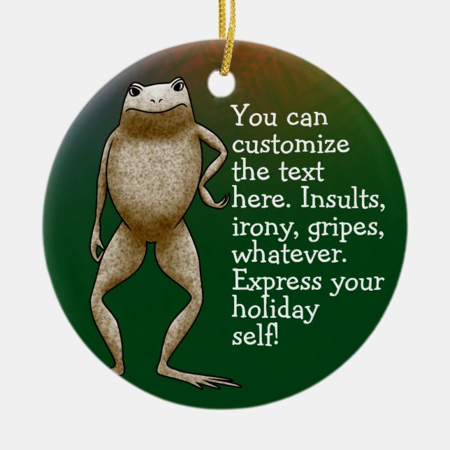 Obadiah Toad Customizable Ceramic Ornament (Front)