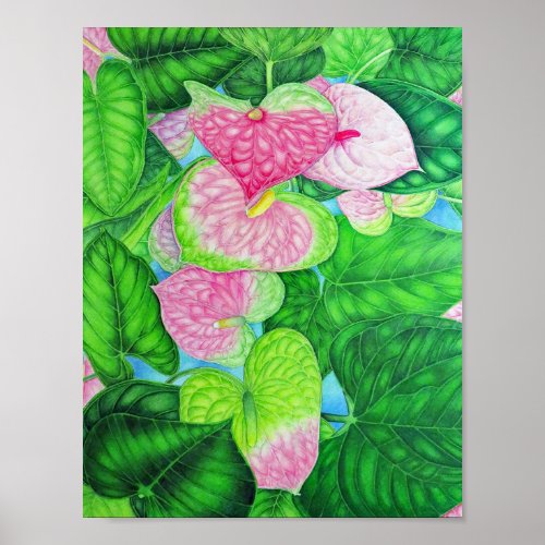 Obake Anthuriums Poster