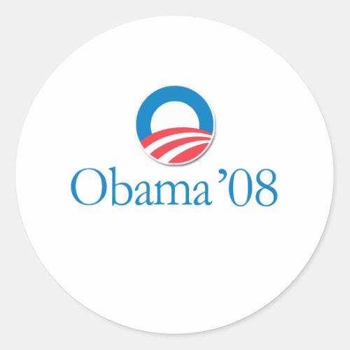 Obama 08 classic round sticker