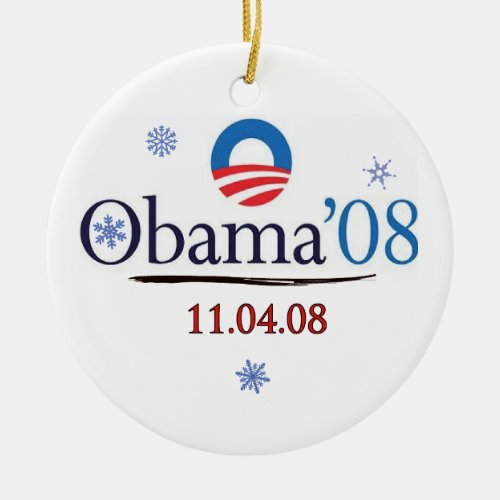 Obama 08 Commemorative Christmas Ornament