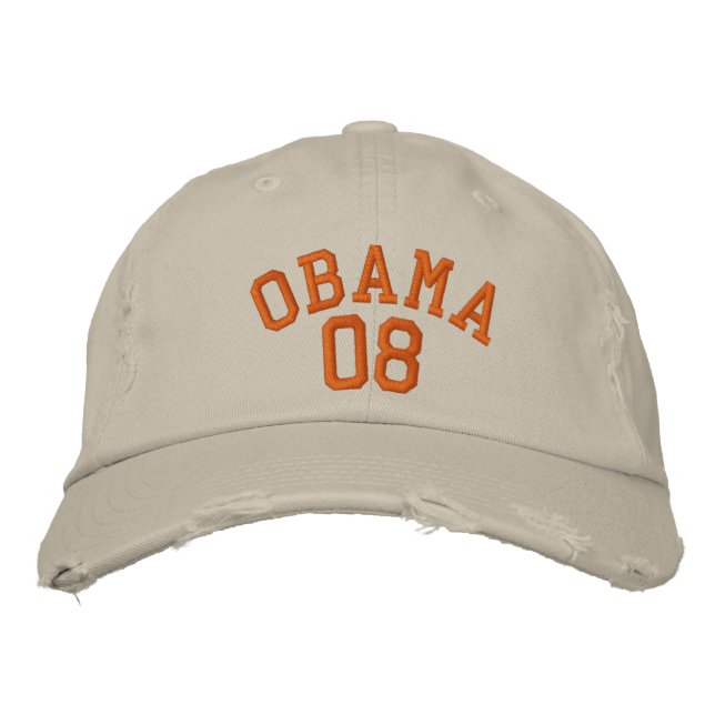 OBAMA 08 EMBROIDERED BASEBALL HAT (Front)