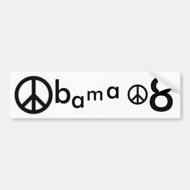 Obama 08 Peace Bumper Sticker (Front)