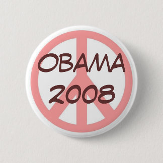 Obama 2008 Button Pink Brown