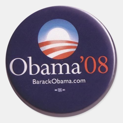 Obama 2008 classic round sticker