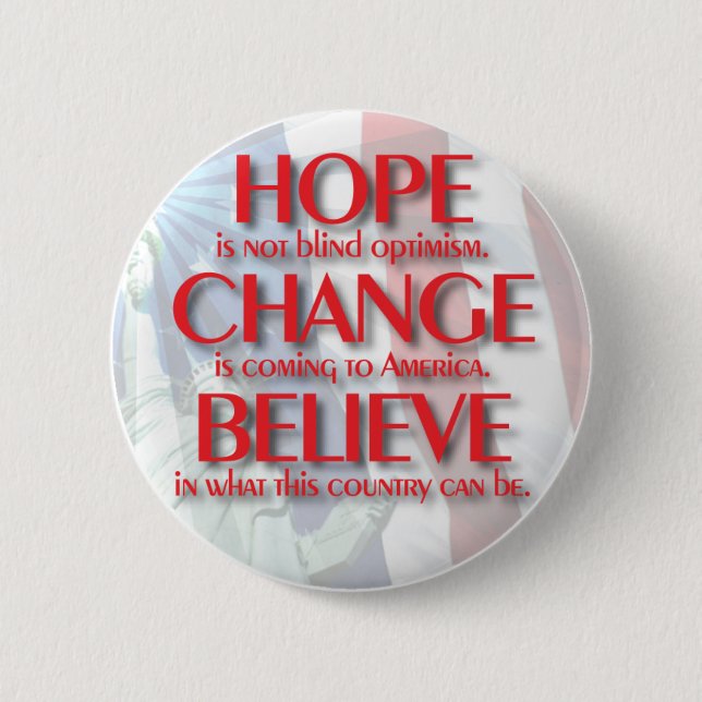 Obama 2008 Hope Change Button 61019 (Front)