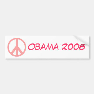 Obama 2008 Pink Peace Bumper Sticker
