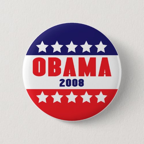 Obama 2008 Stars  Bars Button 61017