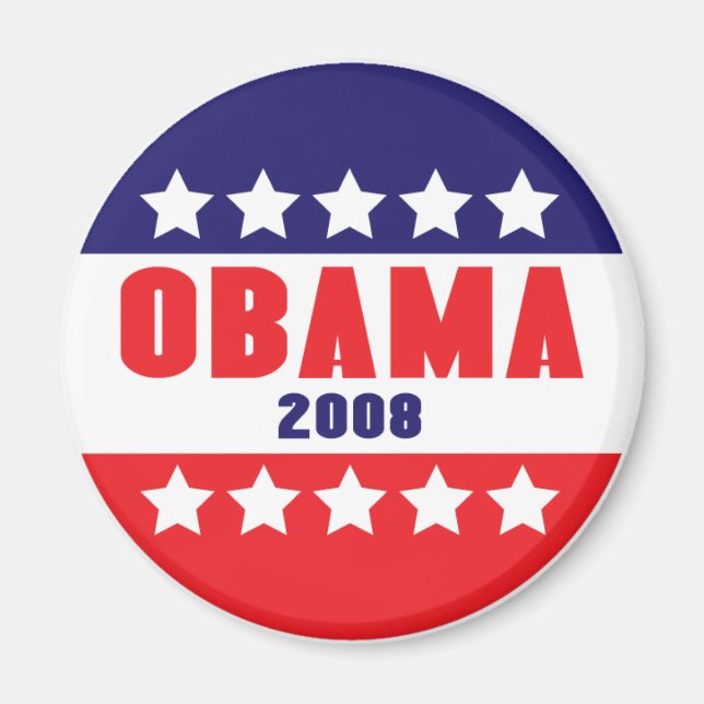 OBAMA 2008 Stars & Bars Magnet 89422 (Front)