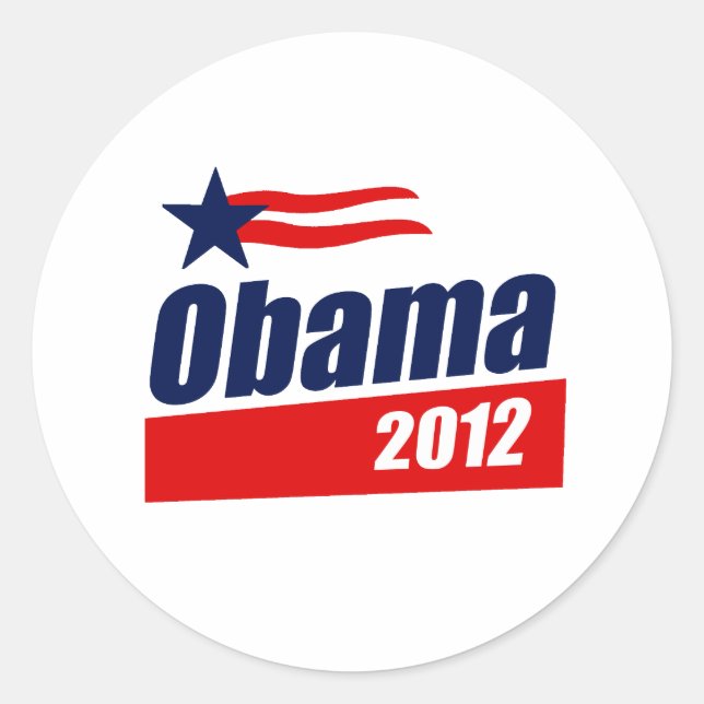 Obama 2012 classic round sticker (Front)