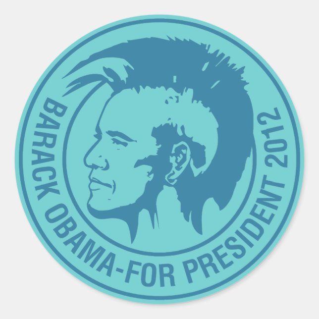 Obama 2012 classic round sticker (Front)