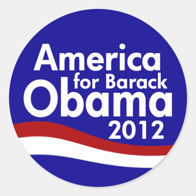Obama 2012 classic round sticker (Front)