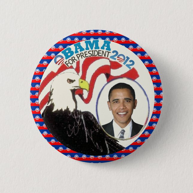 Obama 2012 Eagle Design Pinback Button (Front)