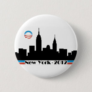 Obama 2012 New York City Skyline Button