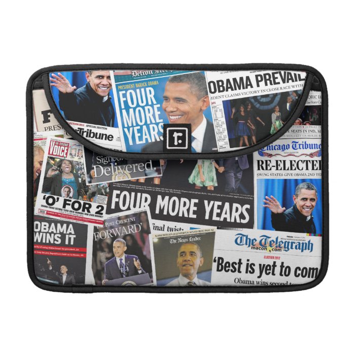 Obama 2012 Newspaper Collage MacBook Pro Sleeve
