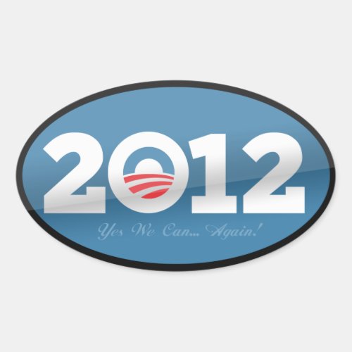 Obama 2012 Official Logo Oval Sticker