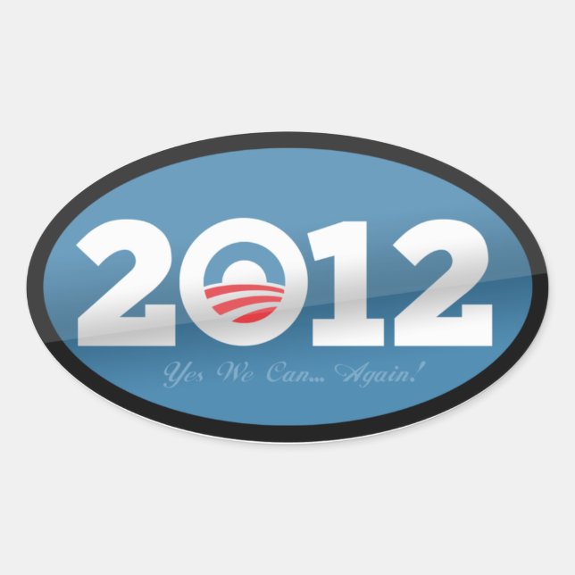 Obama 2012 Official Logo Oval Sticker (Front)