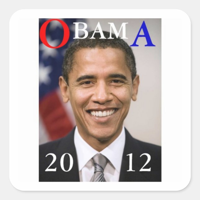 OBAMA 2012 SQUARE STICKER (Front)