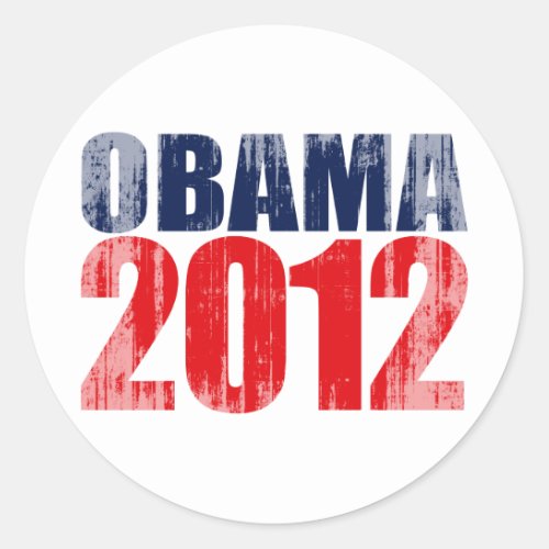 OBAMA 2012 Vintagepng Classic Round Sticker