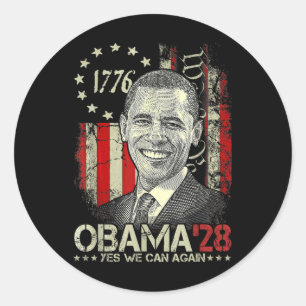 Obama 2028 _2 classic round sticker