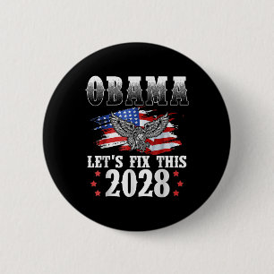 Obama 2028 American Flag Obama For President 2028  Button