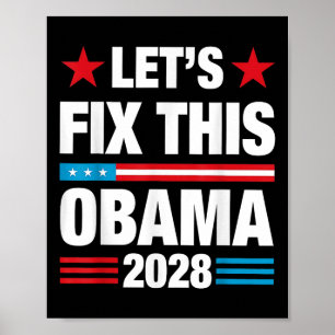 Obama 2028 American Flag Obama For President 2028  Poster