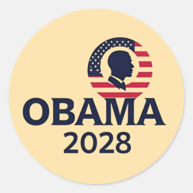 Obama 2028 – Barack Obama Reelection Classic Round Sticker (Front)