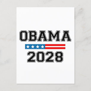 Obama 2028 Democracy Election USA Announcement Postcard