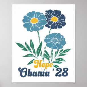 Obama 2028 Hope Floral For President _1 Poster