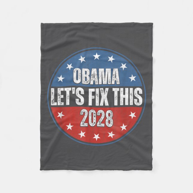 Obama 2028 Let's Fix This Obama 48th President Fleece Blanket (Front)