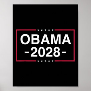 Obama 2028 Obama For President American Flag Vinta Poster