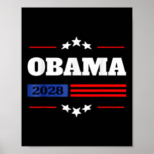 Obama 2028 President American Flag Pro Obama Vinta Poster