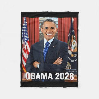Obama 2028 Shirt Vote Obama For President 2028 Fleece Blanket