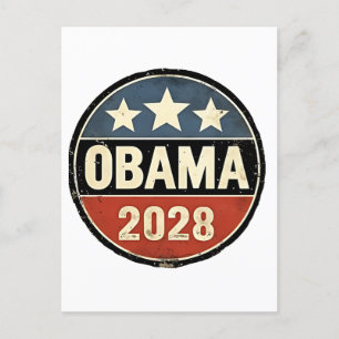 Obama 2028 US Election Politics Announcement Postcard