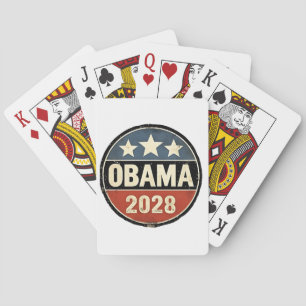 Obama 2028 US Election Politics Poker Cards