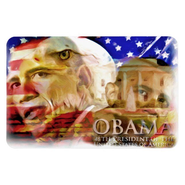 Obama,44-45th President_ PrePremium Flexi Magnet (Horizontal)