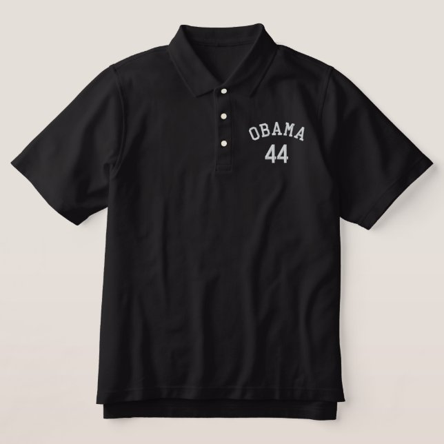 Obama 44 Polo Embroidered Shirt (Design Front)