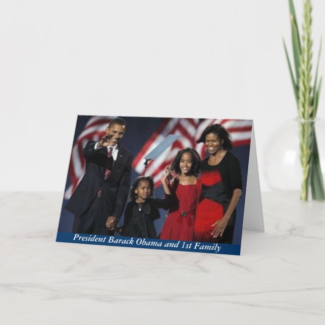 Obama 44th First Family Greeting Card (Front)