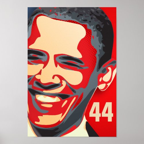 Obama _ 44th President on a Red GIANT Poster