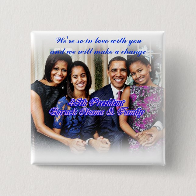 Obama,45th President_Button Pinback Button (Front)