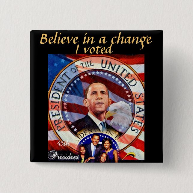 Obama,45th President of The United States_ Pinback Button (Front)