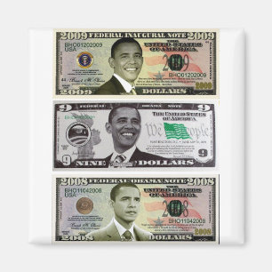 obama 9 Dollar Bill Magnet